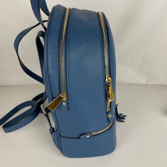 New Michael Kors Rhea Medium Leather Backpack - Picture 5 of 9